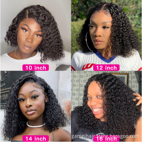 Wholesale Cheap Lace Front Wig Vendors Brazilian Virgin Hair Closure HD Transparent Lace Short Bob Human Hair Lace Front Wigs